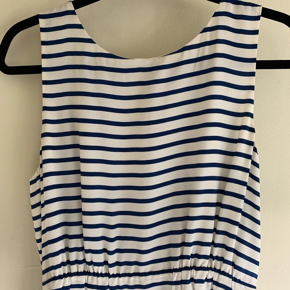 J. Crew Silk Striped Blue and White Dress - Picture 4 of 6